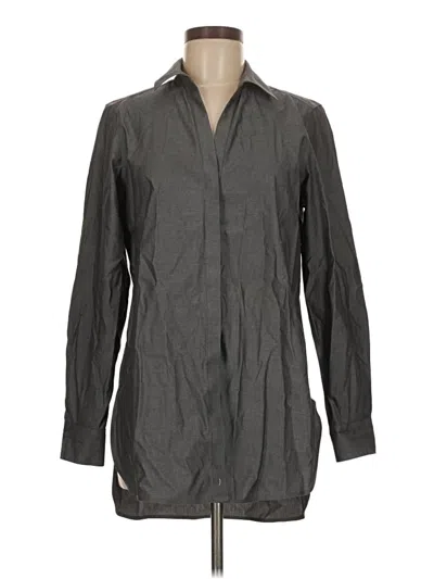 Pre-owned Foxcroft Long Sleeve Button Down Shirt In Gray