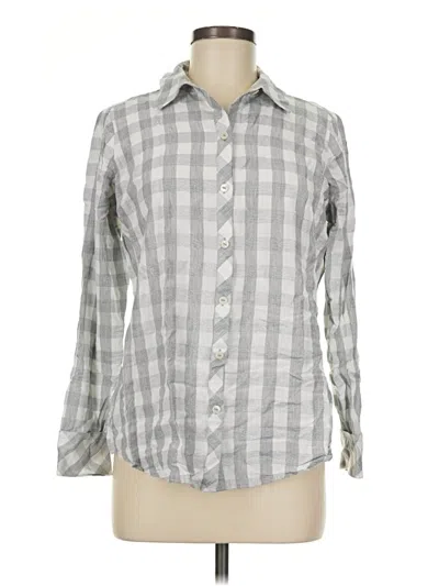 Pre-owned Foxcroft Long Sleeve Button Down Shirt In Gray