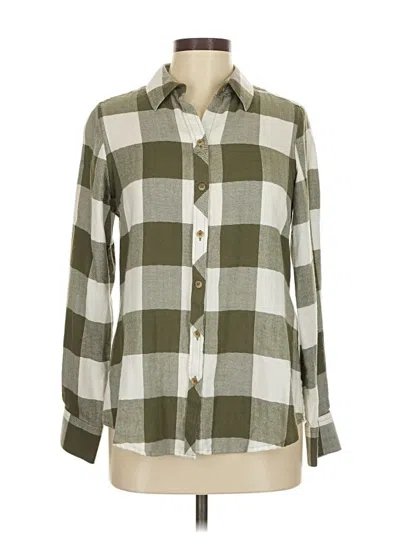 Pre-owned Foxcroft Long Sleeve Button Down Shirt In Green