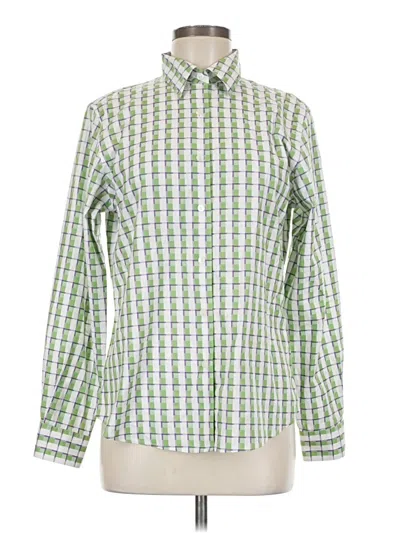 Pre-owned Foxcroft Long Sleeve Button Down Shirt In Green