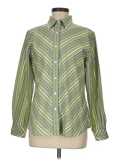 Pre-owned Foxcroft Long Sleeve Button Down Shirt In Green