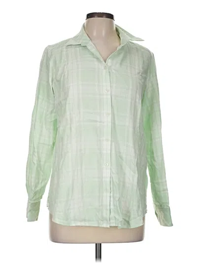 Pre-owned Foxcroft Long Sleeve Button Down Shirt In Green