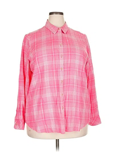 Pre-owned Foxcroft Long Sleeve Button Down Shirt In Pink