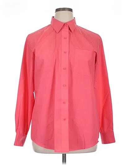 Pre-owned Foxcroft Long Sleeve Button Down Shirt In Pink