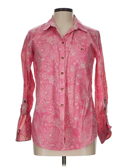 Pre-owned Foxcroft Long Sleeve Button Down Shirt In Pink