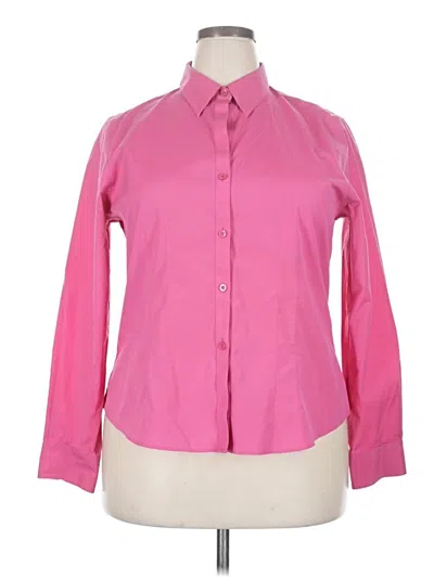 Pre-owned Foxcroft Long Sleeve Button Down Shirt In Pink