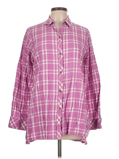 Pre-owned Foxcroft Long Sleeve Button Down Shirt In Pink