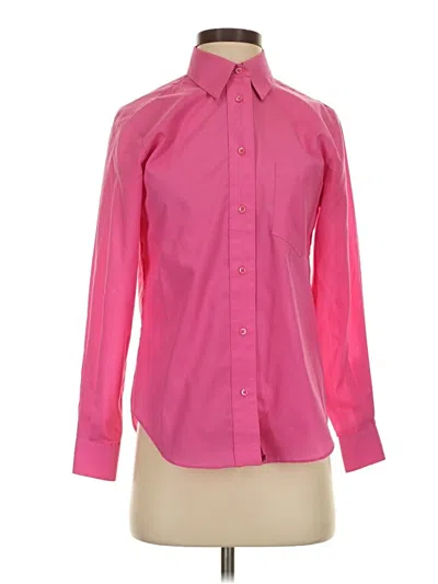 Pre-owned Foxcroft Long Sleeve Button Down Shirt In Pink
