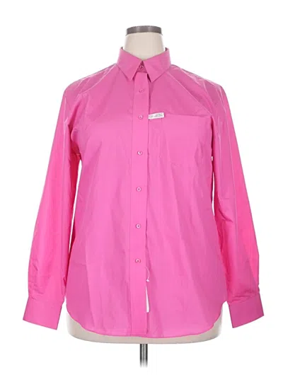 Pre-owned Foxcroft Long Sleeve Button Down Shirt In Pink