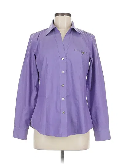 Pre-owned Foxcroft Long Sleeve Button Down Shirt In Purple