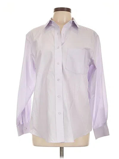 Pre-owned Foxcroft Long Sleeve Button Down Shirt In Purple