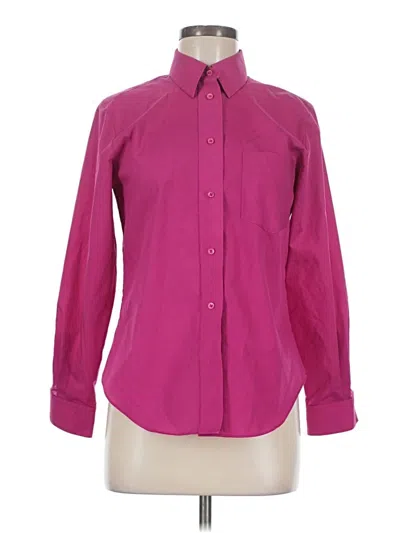 Pre-owned Foxcroft Long Sleeve Button Down Shirt In Purple