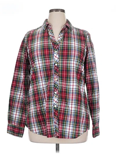 Pre-owned Foxcroft Long Sleeve Button Down Shirt In Red