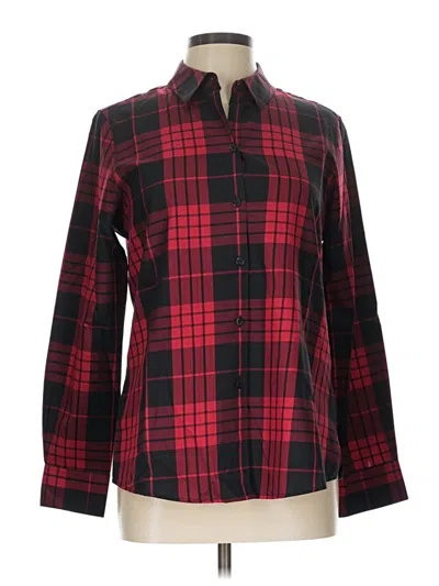 Pre-owned Foxcroft Long Sleeve Button Down Shirt In Red