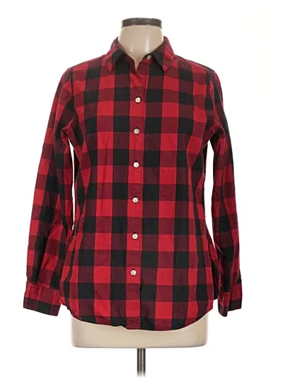 Pre-owned Foxcroft Long Sleeve Button Down Shirt In Red