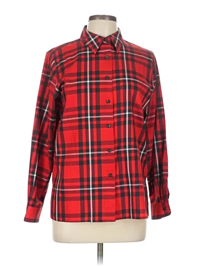 Pre-owned Foxcroft Long Sleeve Button Down Shirt In Red
