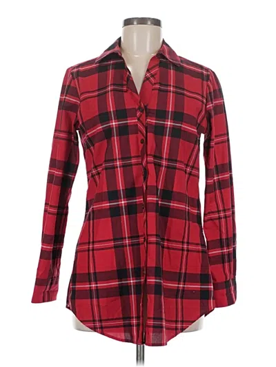 Pre-owned Foxcroft Long Sleeve Button Down Shirt In Red