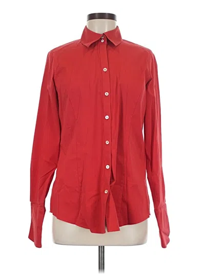 Pre-owned Foxcroft Long Sleeve Button Down Shirt In Red