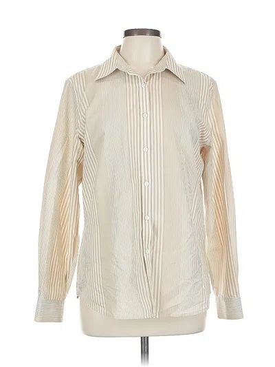 Pre-owned Foxcroft Long Sleeve Button Down Shirt In White