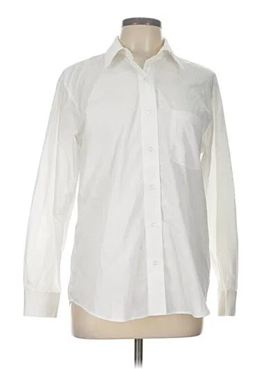 Pre-owned Foxcroft Long Sleeve Button Down Shirt In White