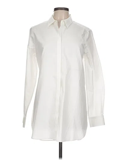 Pre-owned Foxcroft Long Sleeve Button Down Shirt In White