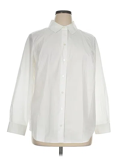 Pre-owned Foxcroft Long Sleeve Button Down Shirt In White