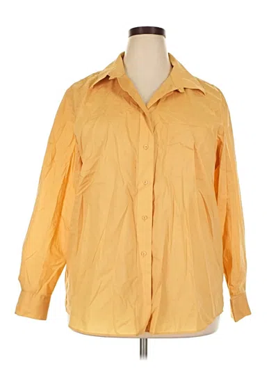 Pre-owned Foxcroft Long Sleeve Button Down Shirt In Yellow