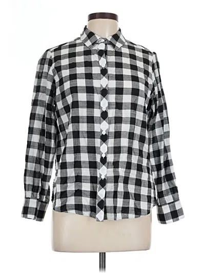 Pre-owned Foxcroft Long Sleeve Polo Shirt In Black