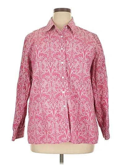 Pre-owned Foxcroft Long Sleeve Polo Shirt In Pink