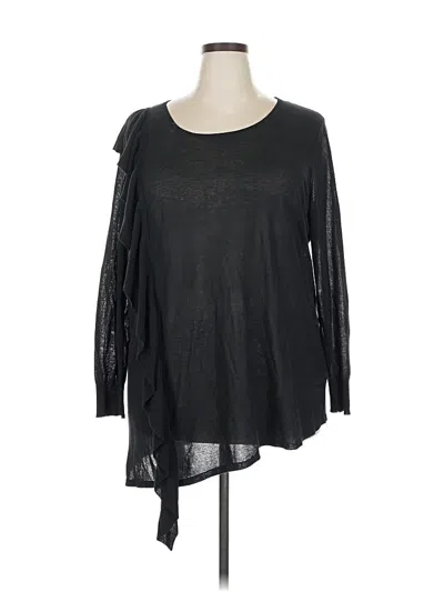 Pre-owned Foxcroft Long Sleeve Top Black One Shoulder Neckline Tops