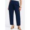 Foxcroft Louisa Crepe Knit Ankle Pants In Navy
