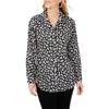 Foxcroft Lucca Floral Cotton Blouse In Black
