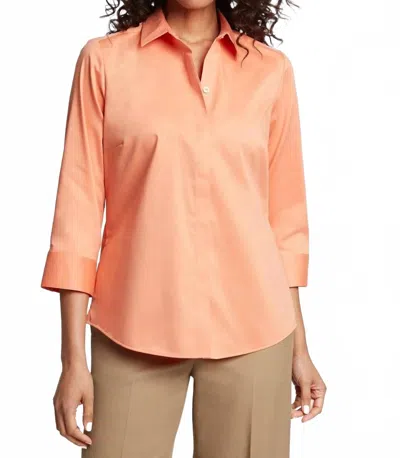 Foxcroft Luna 3/4 Sleeve In Melon In Orange