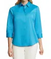 Foxcroft Luna Button-up Shirt In Blue