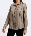 Foxcroft Luna Chain Stripe Button-up Shirt In Multi