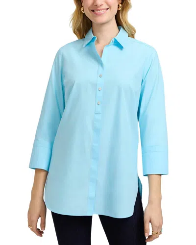 Foxcroft Madison 3/4-sleeve Tunic Shirt In Blue