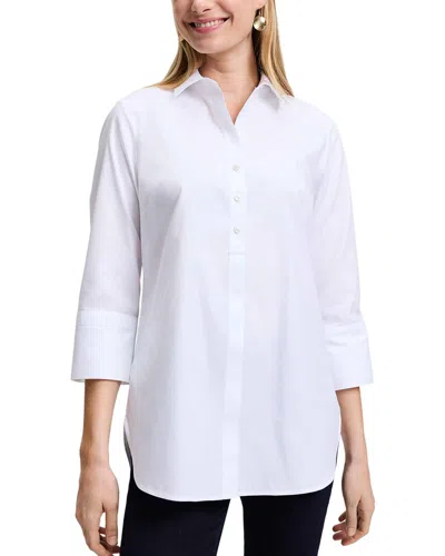 Foxcroft Madison 3/4-sleeve Tunic Shirt In White