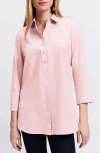 Foxcroft Madison Popover Cotton Oxford Shirt In Chambray Pink