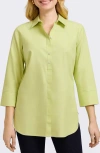 Foxcroft Madison Popover Cotton Oxford Shirt In Pistachio