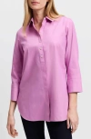 Foxcroft Madison Popover Cotton Oxford Shirt In Rose Quartz