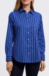 Foxcroft Margie Stripe Button-up Shirt In Multi
