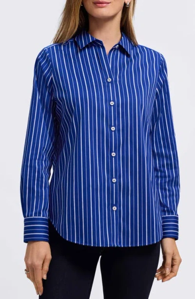 Foxcroft Margie Stripe Button-up Shirt In Multi