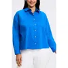 Foxcroft Marina Button-up Shirt In Cobalt Blue