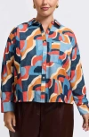 Foxcroft Marina Geo Print Cotton Corduroy Button-up Shirt In Multi