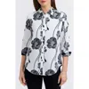 Foxcroft Marina Poppy Print Cotton Button-up Shirt