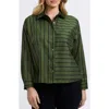 Foxcroft Marina Stripe Cotton Button-up Shirt