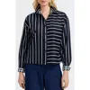 Foxcroft Marina Stripe Cotton Button-up Shirt