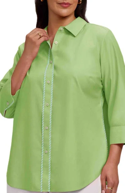 Foxcroft Marni Trim Shirt In Green