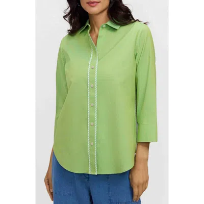 Foxcroft Marni Trim Shirt In Green