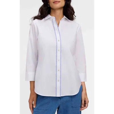Foxcroft Marni Trim Shirt In White
